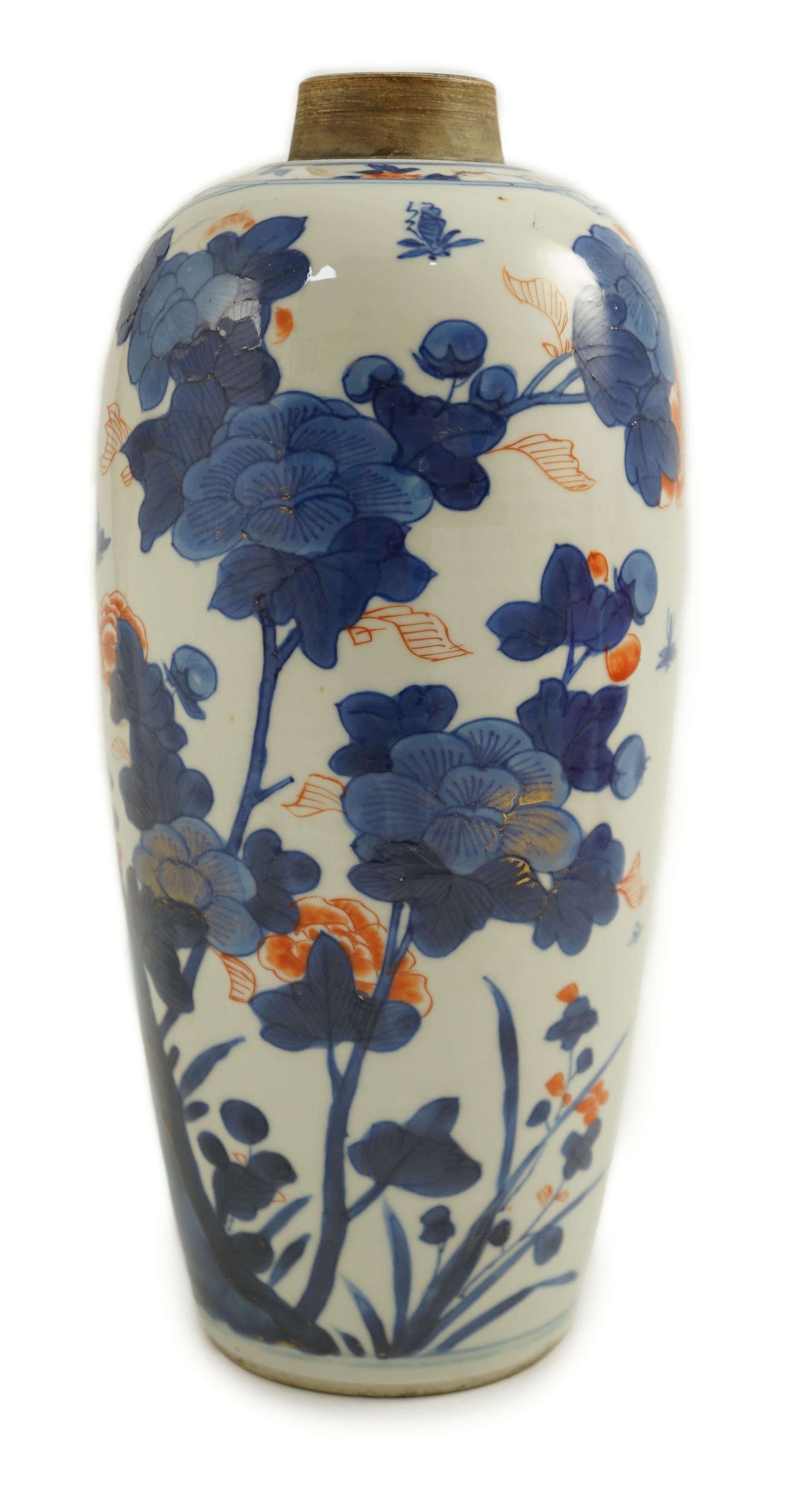 A Chinese Imari tall ovoid jar, Kangxi period, 24cm high